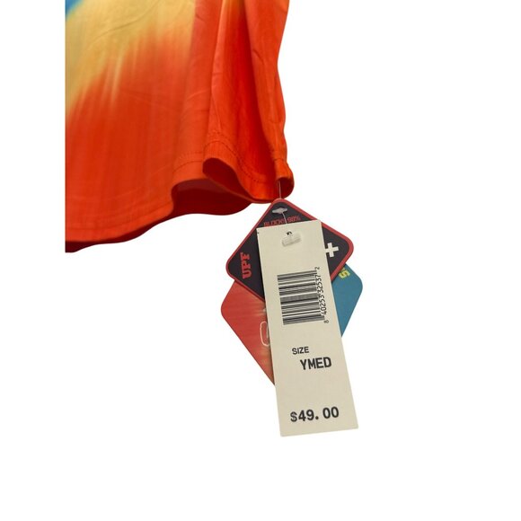 Uzzi Performance wear Tricolor Hoodie M 10-12 Blue Yellow Orange UPF 30+ NWT - Picture 4 of 10